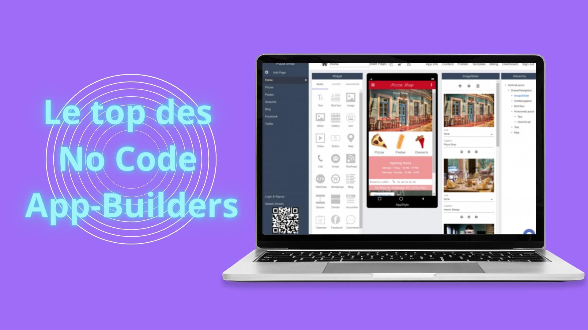 Ordinateur montrant les meilleurs outils pour développer une application sans coder